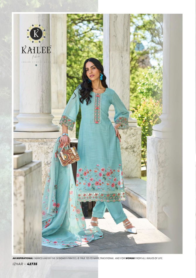 Kailee Izhaar Vol 3 Fancy Thread Work Designer Kurti With Bottom Dupatta Wholesale Shop in Surat
